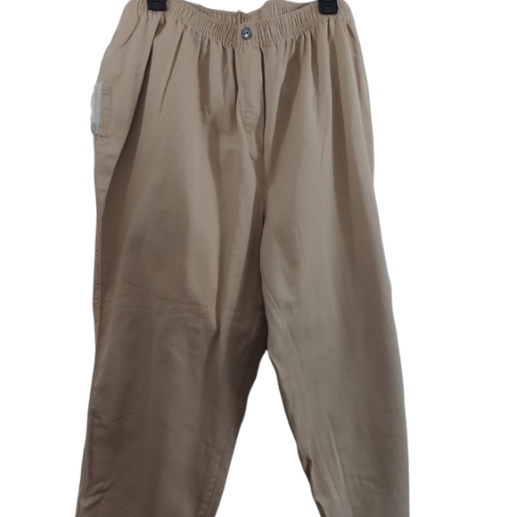 Woman Within Pants - Woman Within Elastic Waist Pull On Khaki Pants 22W Petite